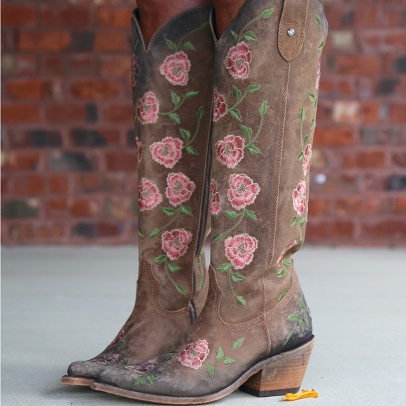 Liberty Black Garden Tan Floral Tall LB7129148 Cowboy Western Boots - Picture 16 of 16